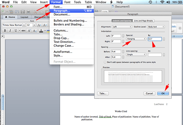 word for mac 2011 format line spacing